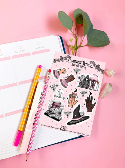 Feminist Witch Sticker Sheet | Witchy Feminist Planner Stickers