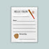 The image is a white envelope with a baseball-themed design, including a baseball bat, ball, and glove. The envelope has a blank space for a message and a blank space for a signature.