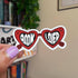 Heart-shaped sunglasses with &