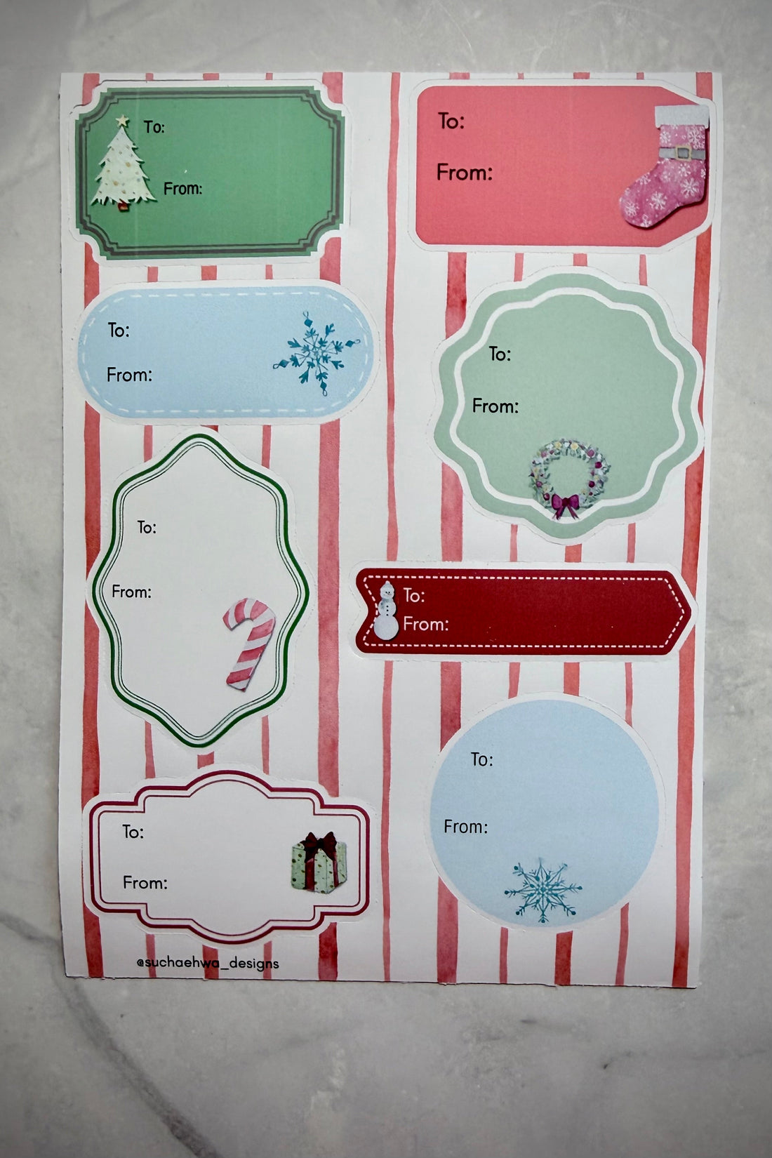 Holiday Sticker Gift Tags