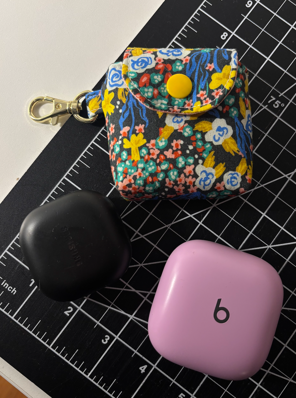 Keychain Earbud Case with Snap Close