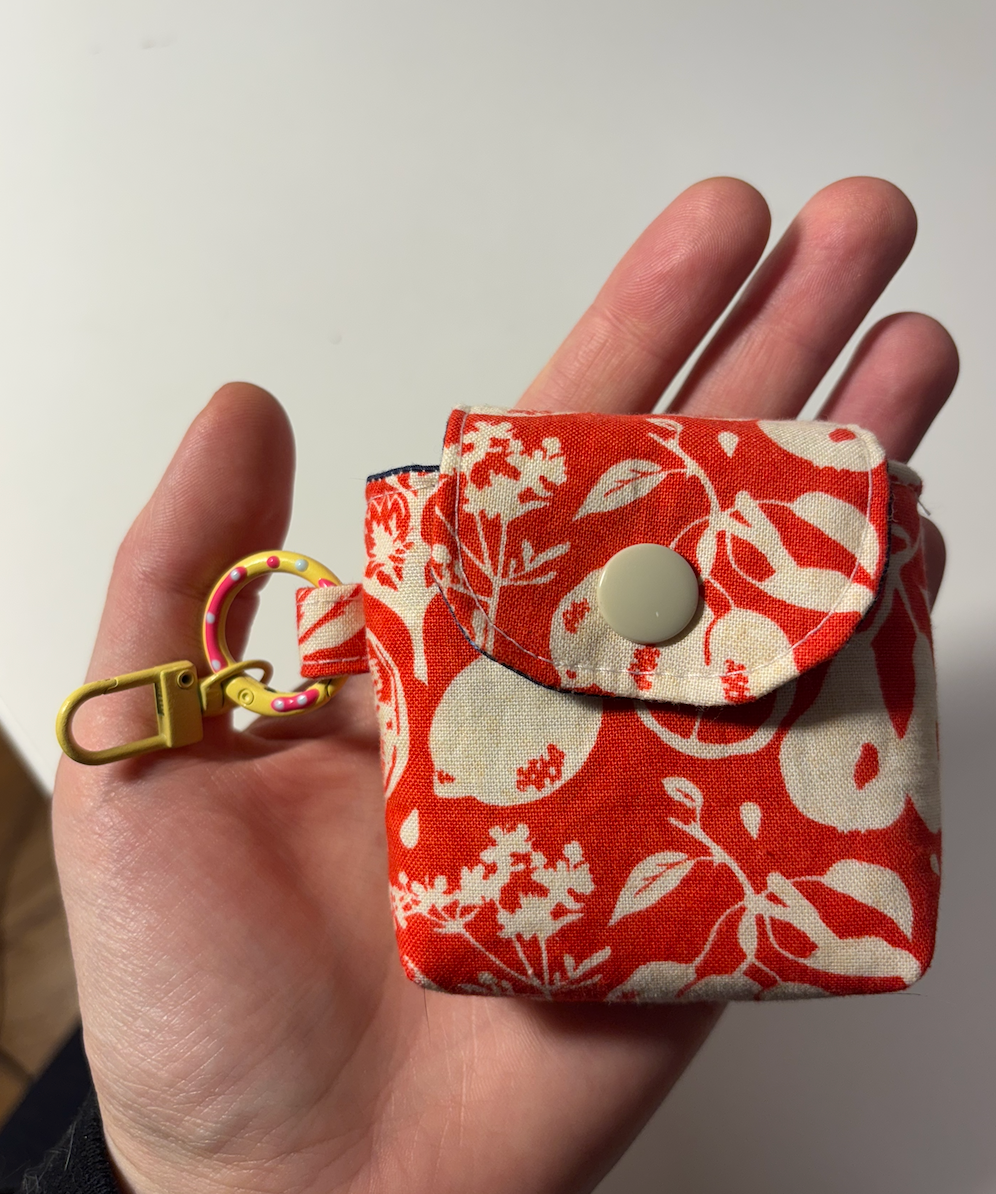 Keychain Earbud Case with Snap Close