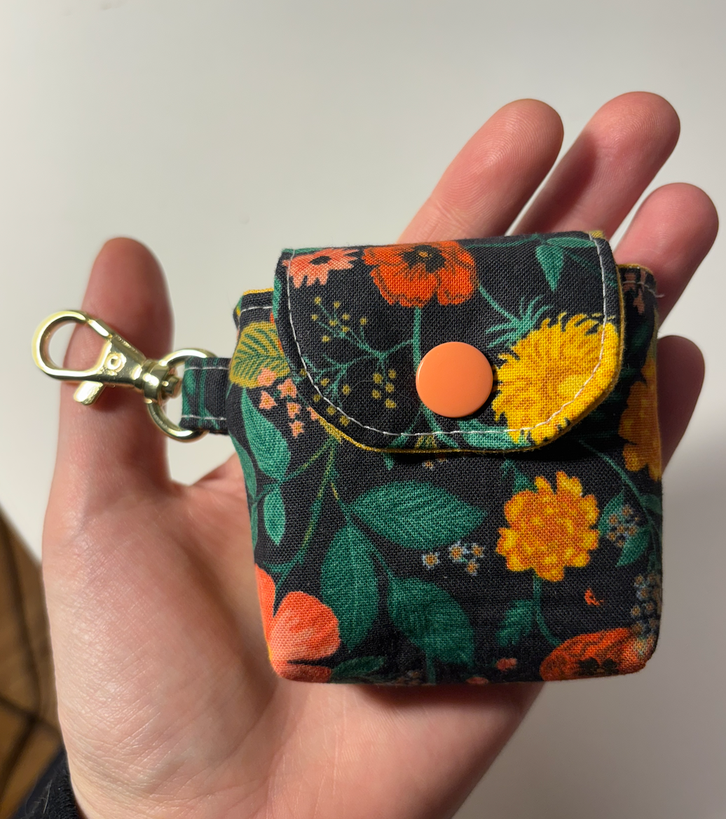 Keychain Earbud Case with Snap Close