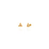 Ethically handmade gold triangle bromelia earrings with pink sapphire, fair trade jewelry chicago 