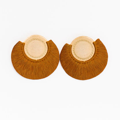 Dagua Circle Stamped Fan Earrings