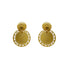 gold plated circle medallion earrings, handmade ethical jewelry chicago 