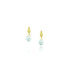 gold leaf stud earrings with aquamarine teardrop, ethical jewelry online in chicago 