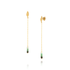 spring leaf gold ombre emerald drop earrings, curated global jewelry, available exclusively in the US, delicate gold jewelry