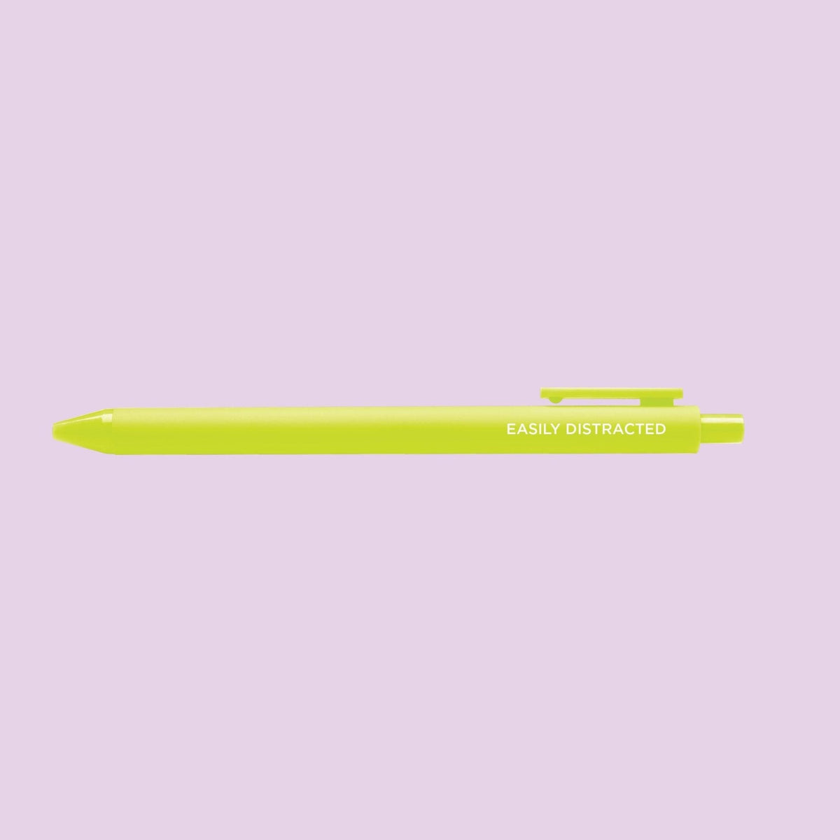 Easily distracted jotter gel pen — citron barrel with lime green gel ink, 0.5mm fine point, by MangoIllustrated
