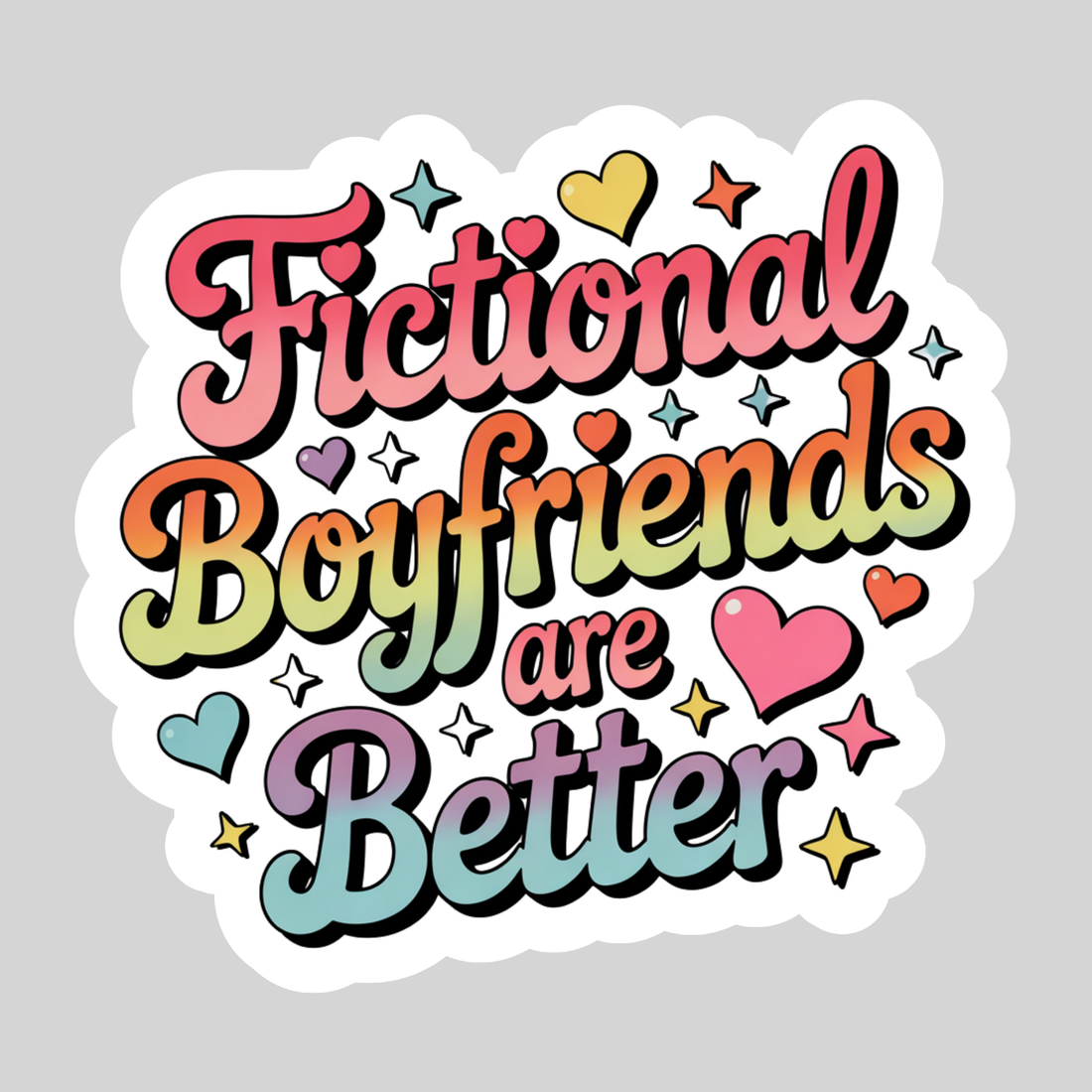 Sticker with colorful text &