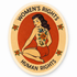 Sticker with a vintage-style illustration of a woman with tattoos and &