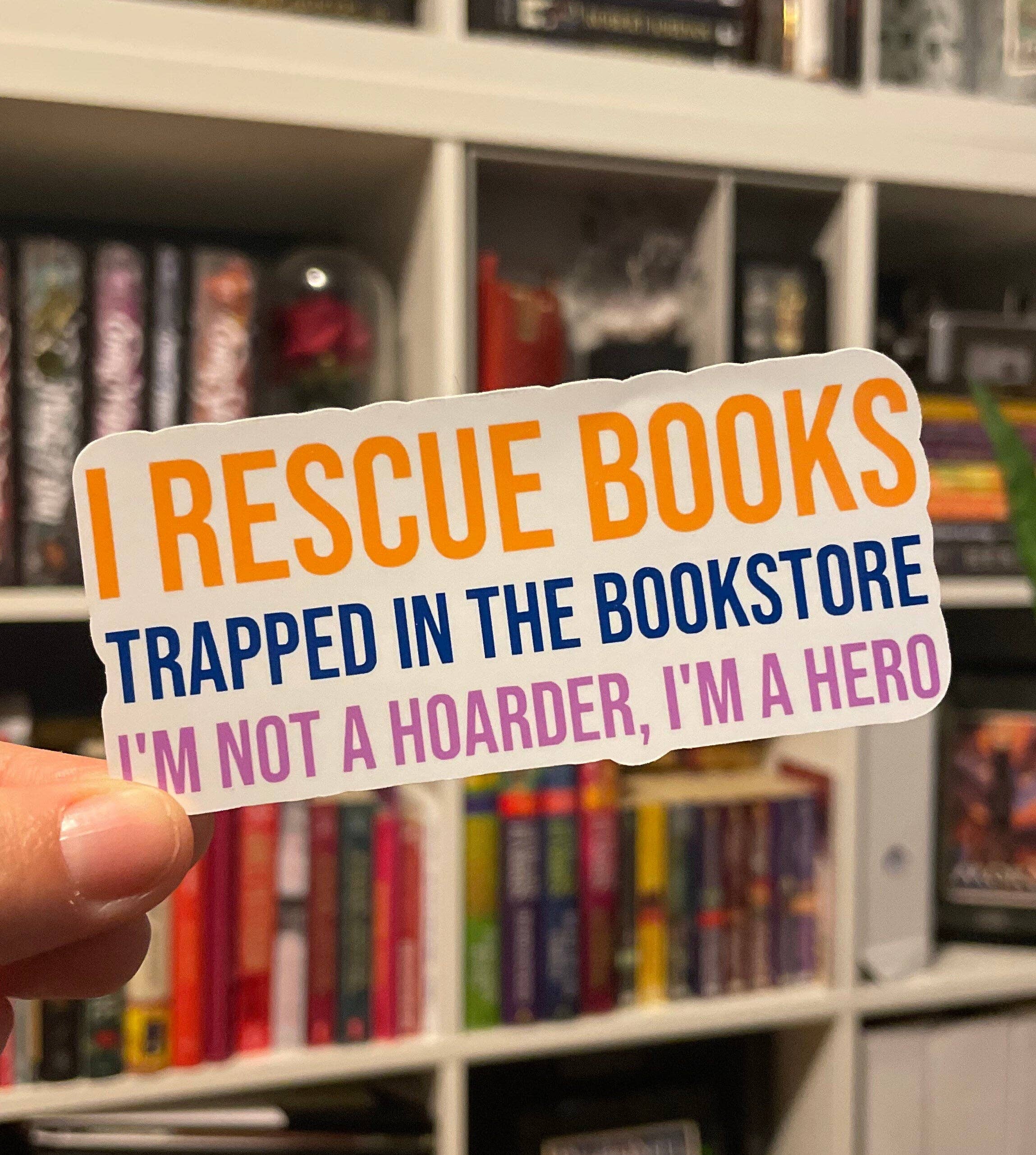 Retro Bookish Water Resistant Sticker | Bookstore sticker | kindle water bottle laptop ipad journal sticker | 70&
