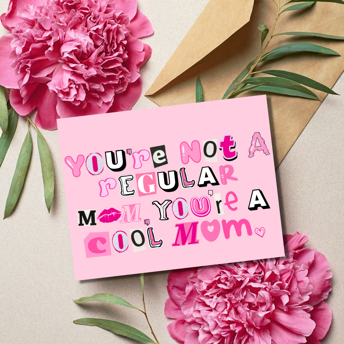 Pink card with text &