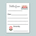 The image is a blank letterhead with a floral design and a stack of books on top. The letterhead has a blank space for the recipient&