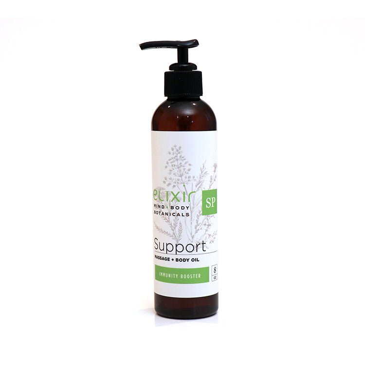 Elixir Mind Body Botanicals Support Massage + Body Oils available at Elixir Mind Body Boutique