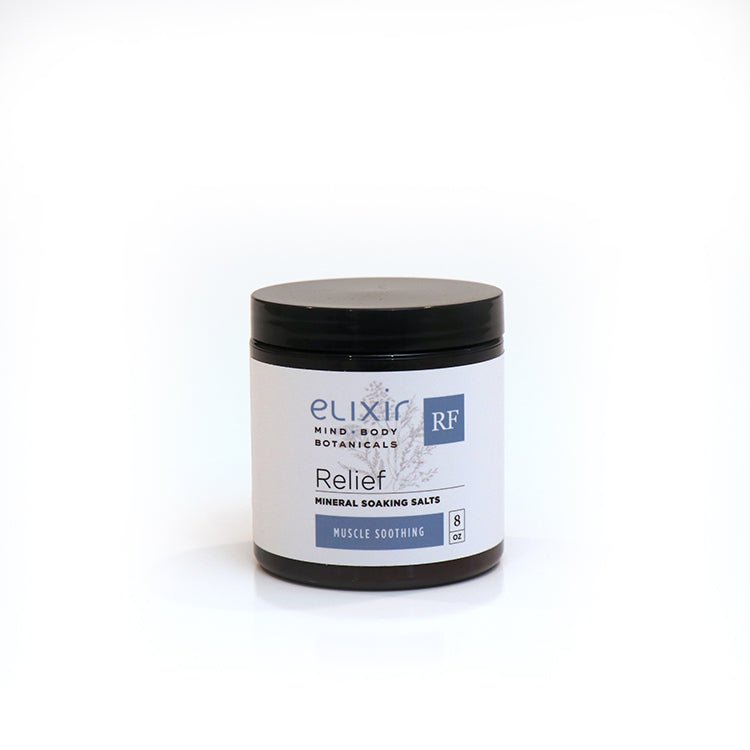 Elixir Mind Body Botanicals Cooling and Warming Relief Mineral Soaking Salts are available at Elixir Mind Body Boutique