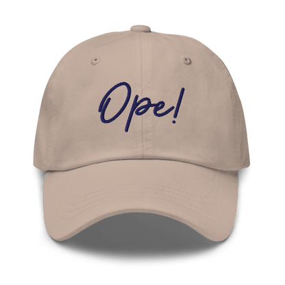 Embroidered "Ope!" Dad Hat | Funny Midwest Slang Baseball Cap | Relatable Gift - Heartland Stitch