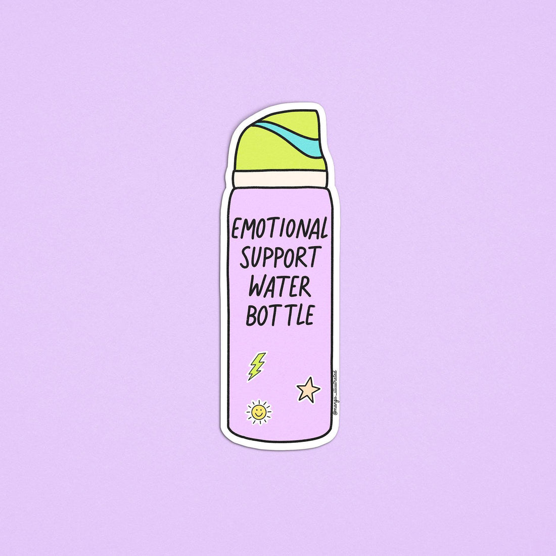 Emotional support water bottle sticker - MangoIllustrated - Sticker