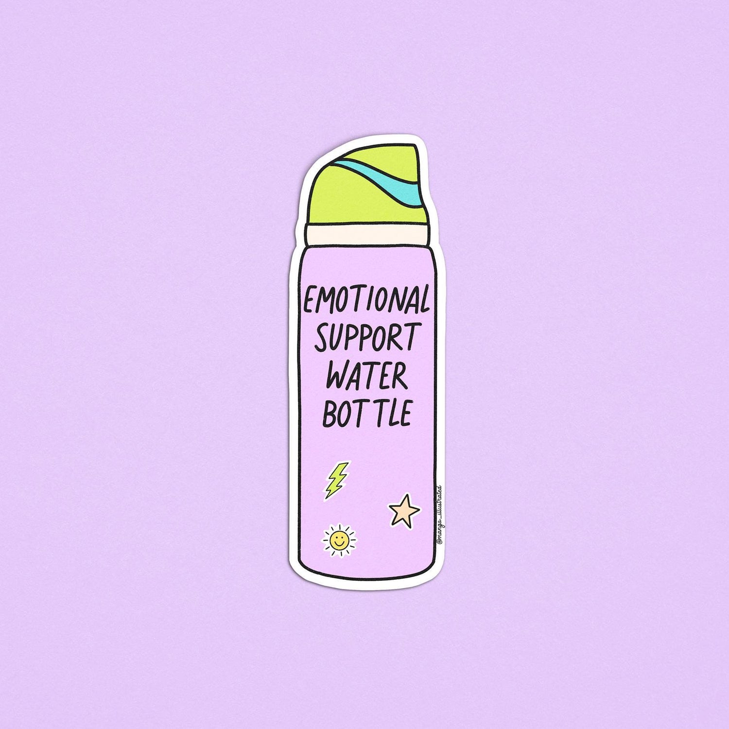 Emotional support water bottle sticker - MangoIllustrated - Sticker