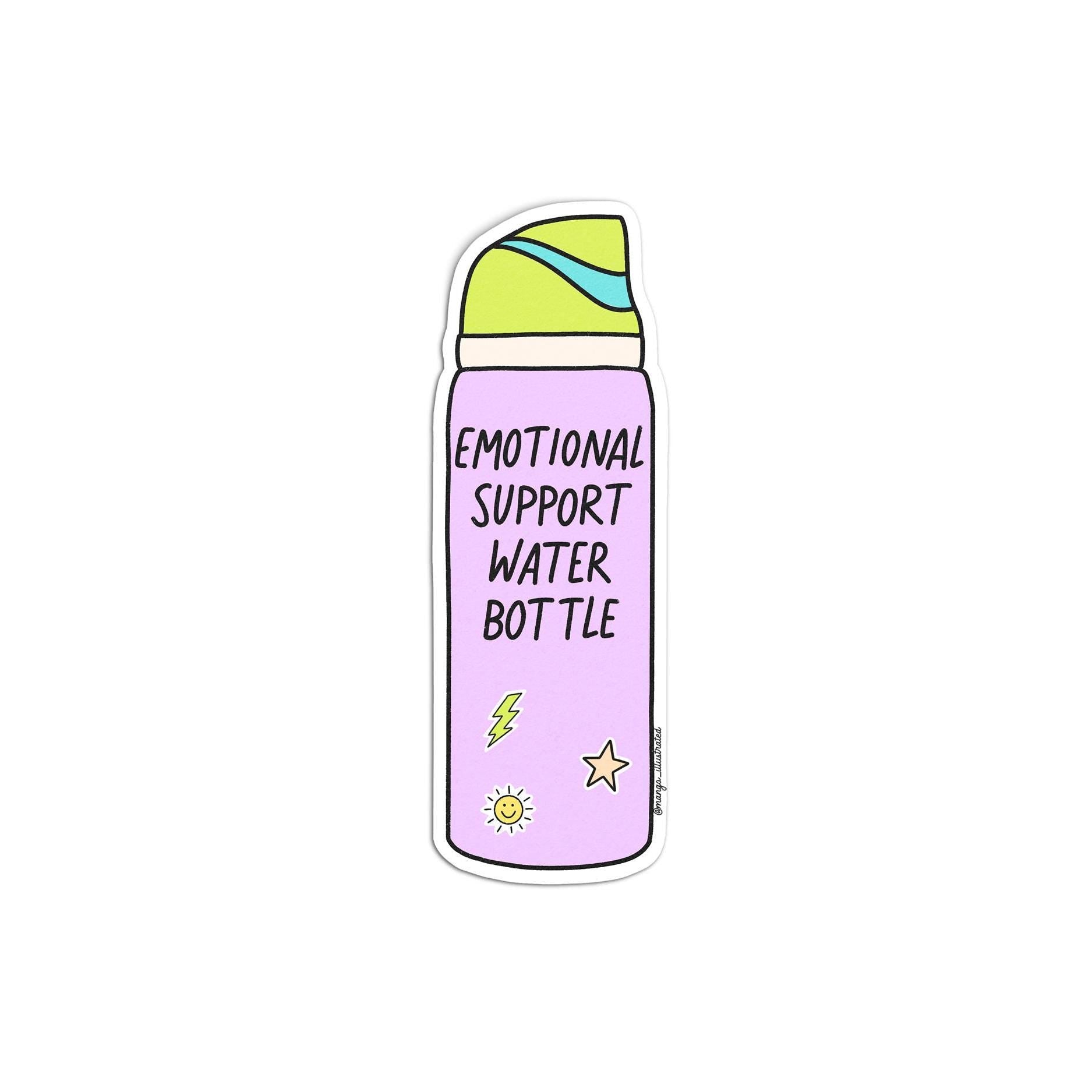 Emotional support water bottle sticker - MangoIllustrated - Sticker