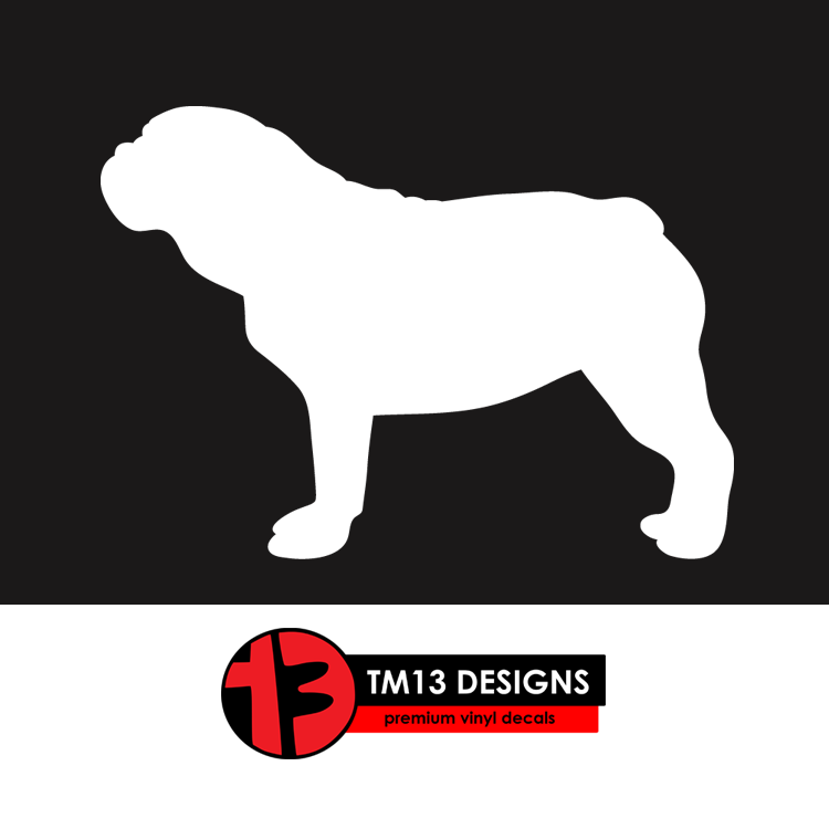 English Bulldog Silhouette Vinyl Decal