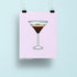 Espresso Martini art print — illustrated espresso martini cocktail on a soft lilac background, 8 x 10 in, by MangoIllustrated