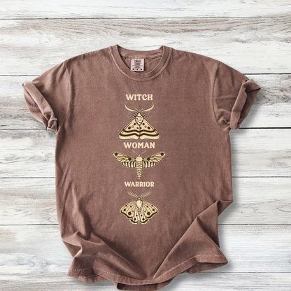 Witch Women Warrior Tshirt | Moth Graphic Tee