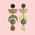 Celestial Brass and Stone Earrings