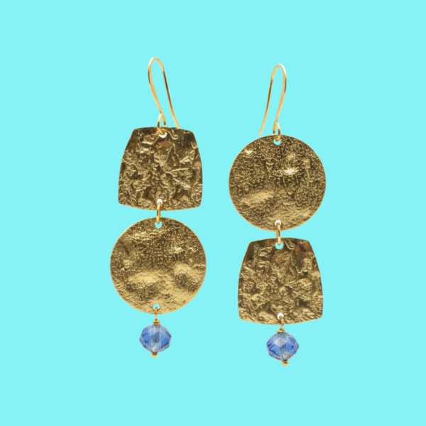 Hammered Brass + Glass Drops