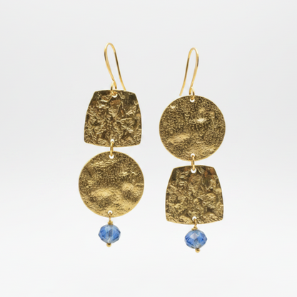 Hammered Brass + Glass Drops