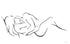 An elegant and classy minimalist line art print on a white background depicting two intertwined figures, embracing one another and finding peace and love.
