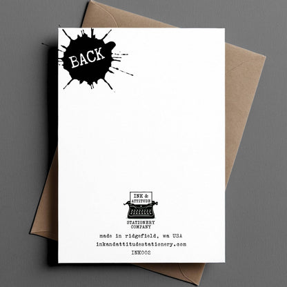 Back of a card with &
