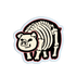 Sticker with a pig skeleton design on a white background