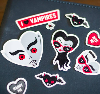 I ❤️ Vampires Vinyl Sticker Sheet | Cute Retro Vampire Stickers