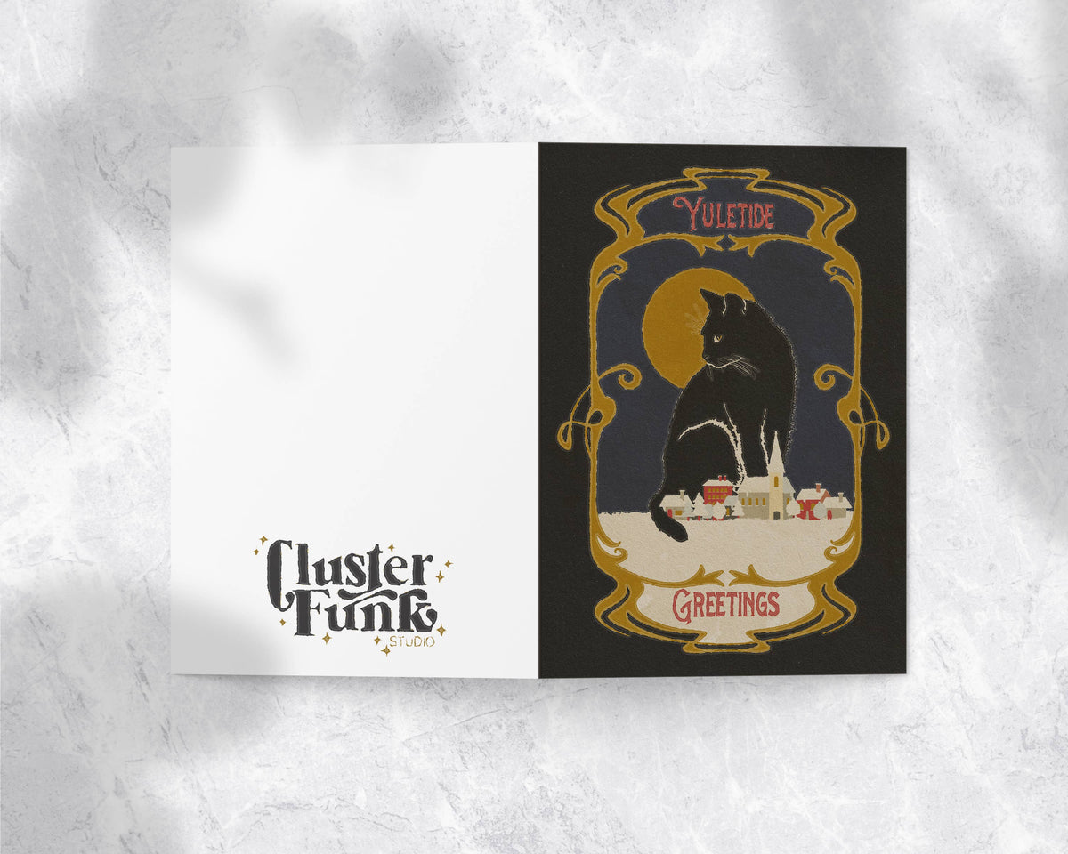 Yule Cat Christmas Card | Folklore Holiday Greeting Card