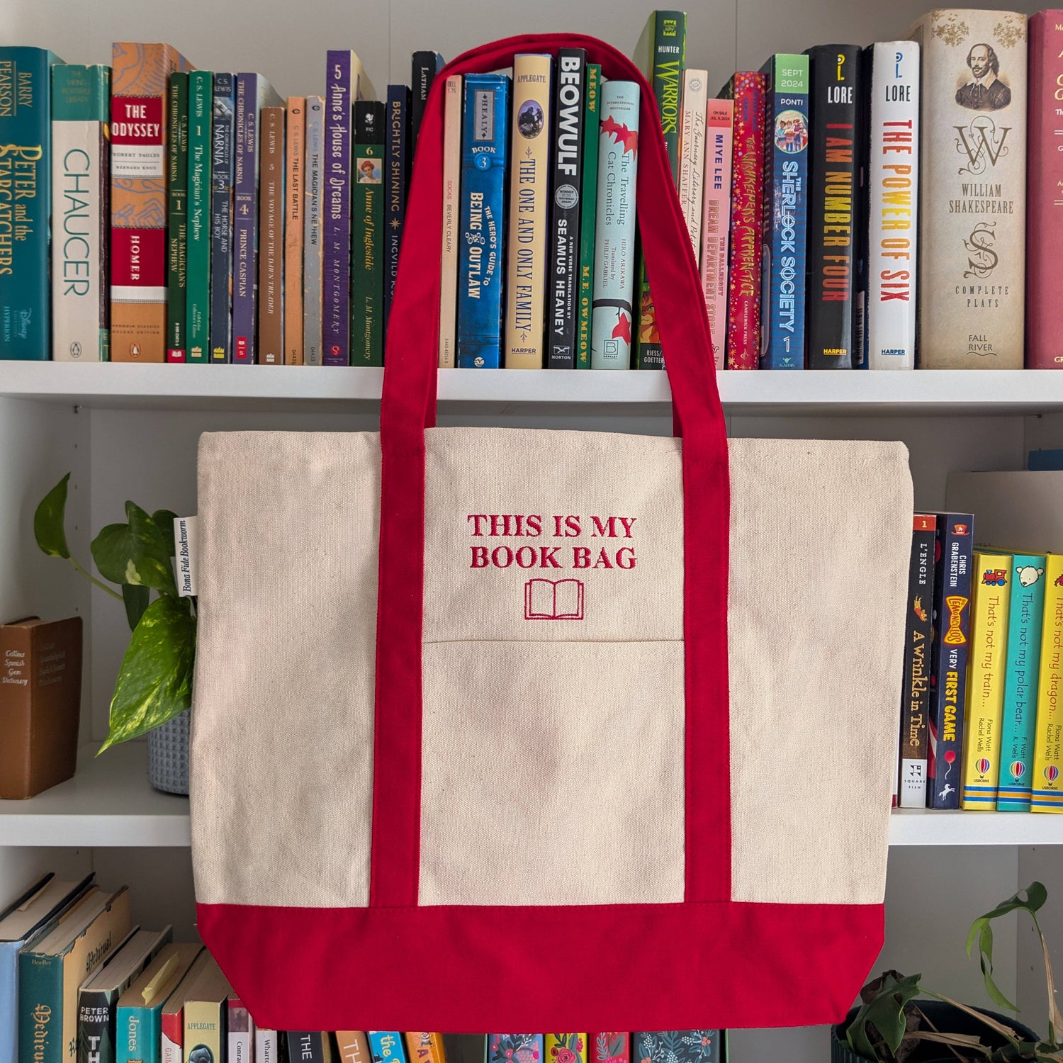 This is My Book Bag Embroidered Tote Bag