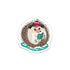 A die-cut sticker featuring a cute cartoon hedgehog reading a teal book, wearing a red and white knit hat, with a white background.