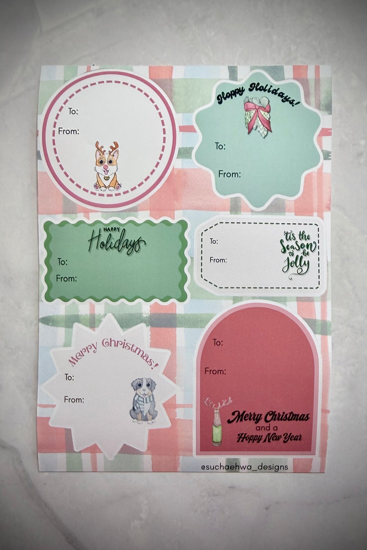 Holiday Sticker Gift Tags