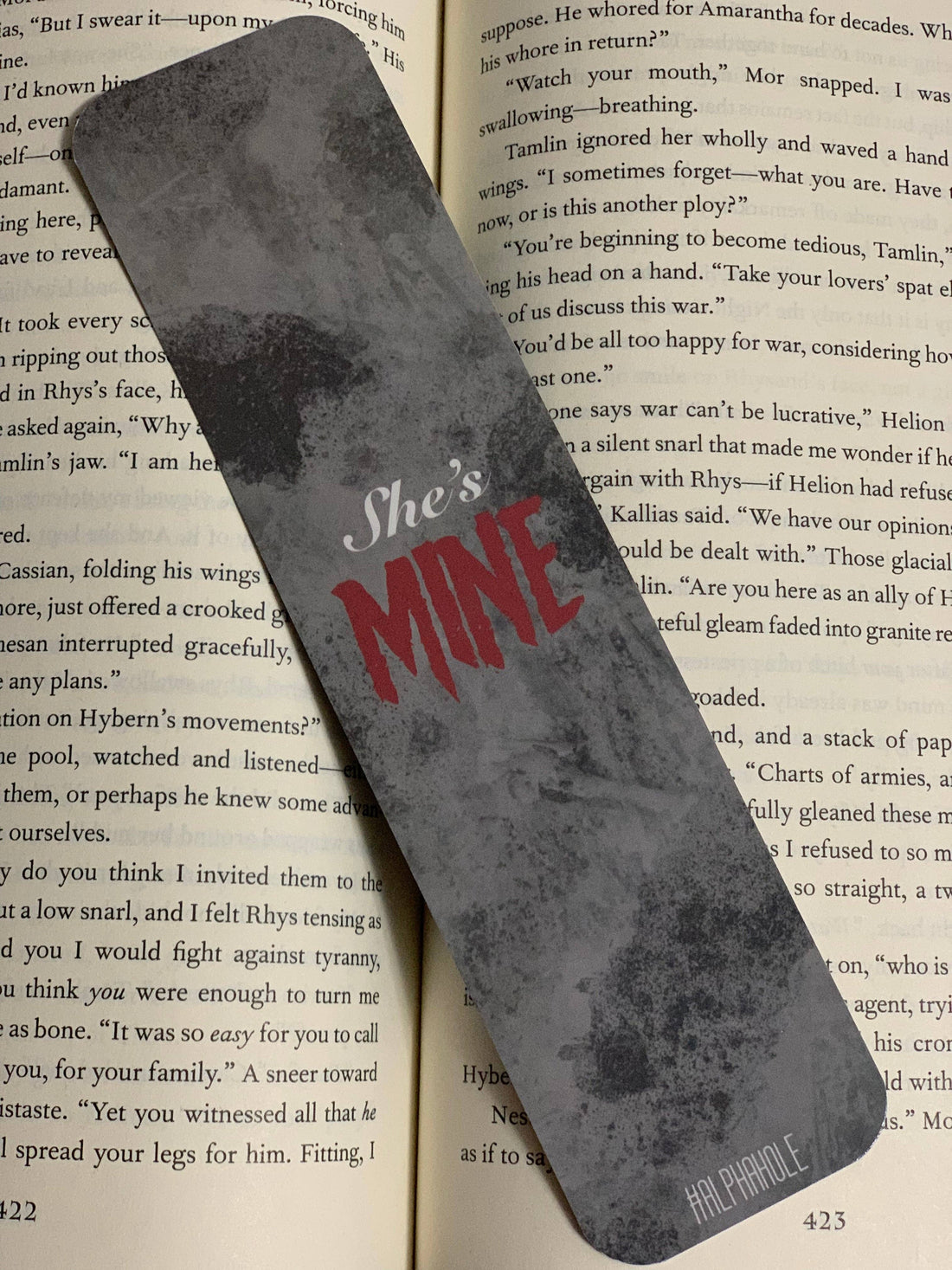 Metallic bookmark with &
