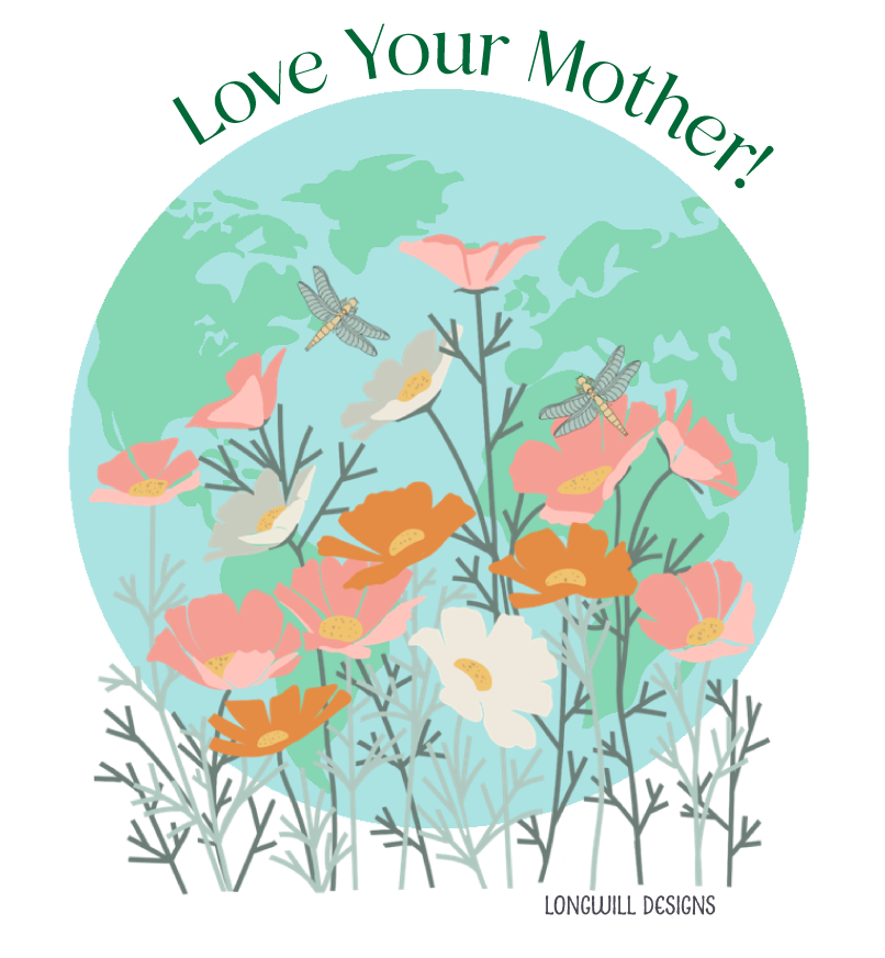 Mother Earth Sticker; Love Your Mother, Waterproof Vinyl 3" round