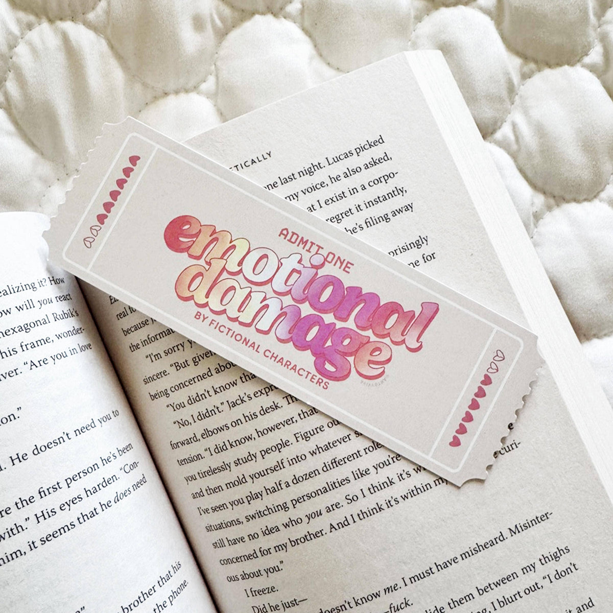 Ticket to Emotional Damage Die-Cut Bookmark