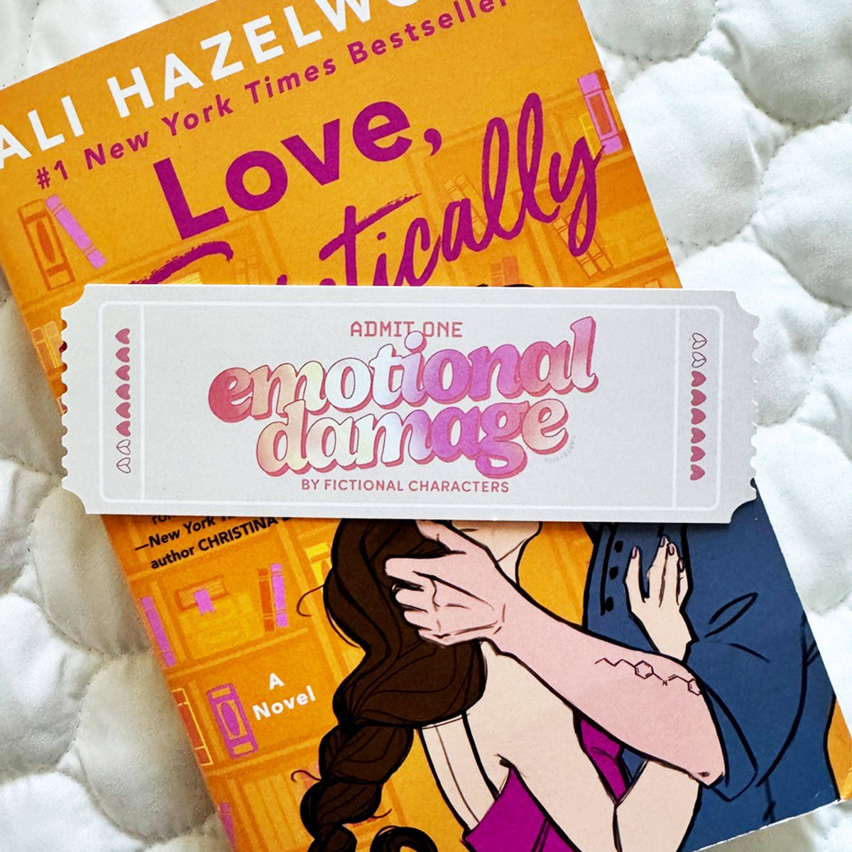 Ticket to Emotional Damage Die-Cut Bookmark