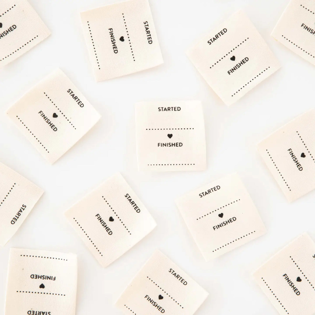 Started Finished Organic Cotton Sewing and Quilting Labels