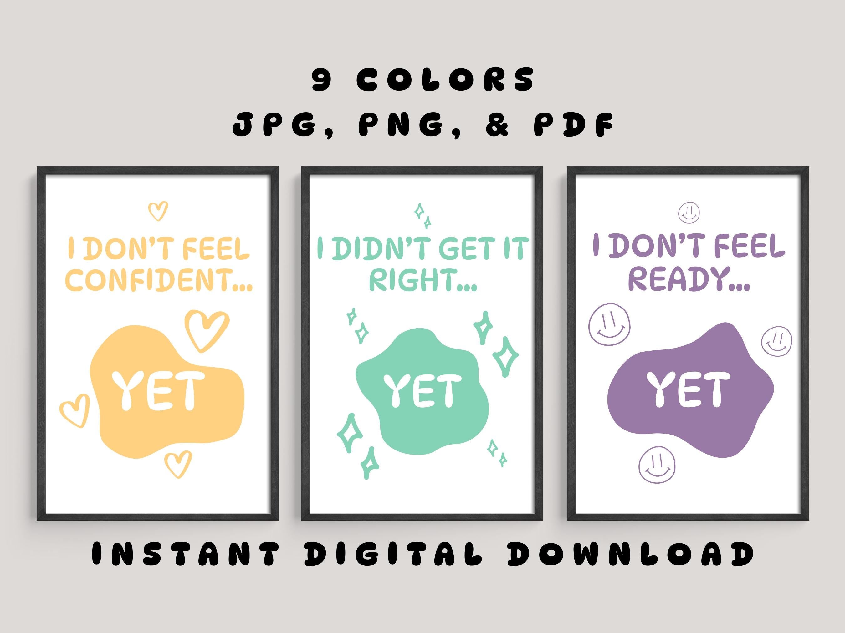 Power of Yet Wall Art | Growth Mindset &amp; Social Emotional Learning Print Set (Digital Download)