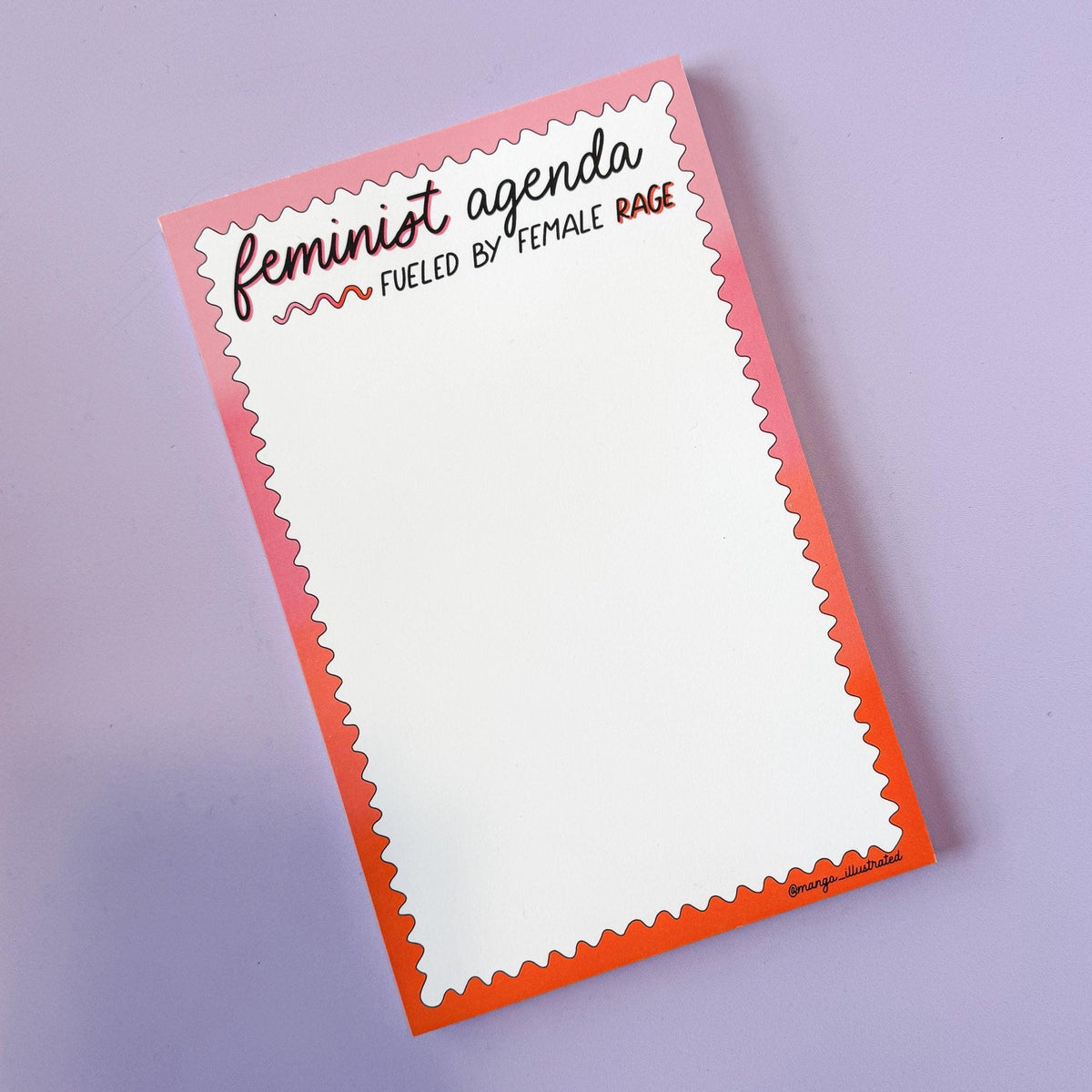 Feminist agenda notepad detail — &