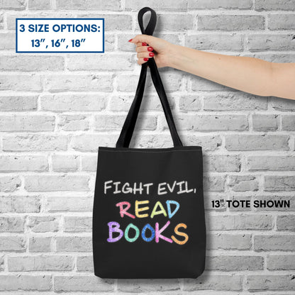 fight-evil-read-books-colorful-tote-bag-literary-accessory-bookish-gift-library-bag-teacher-gift-13
