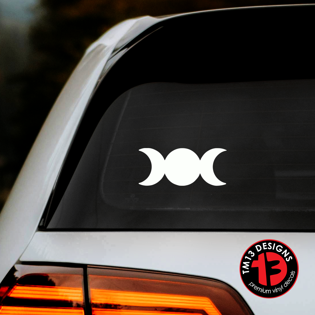 Triple Moon Goddess Vinyl Decal Solid Style Mockup