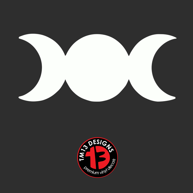Triple Moon Goddess Vinyl Decal Solid Style