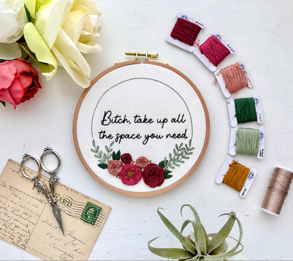 Take up space // Embroidery PDF Pattern Download 6 inch