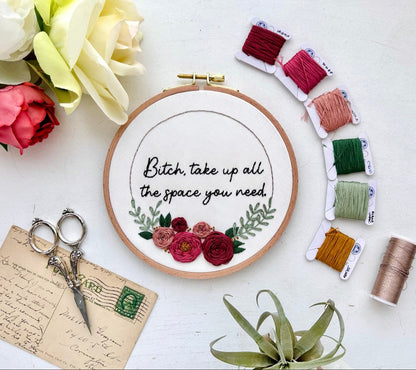 Take up space // Embroidery PDF Pattern Download 6 inch